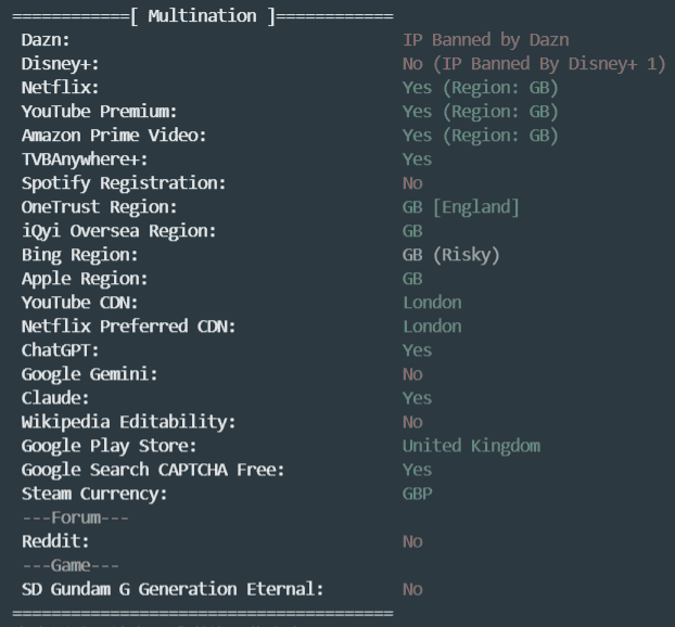 Vultr 英国伦敦机房流媒体解锁测试 Vultr 英国伦敦机房流媒体解锁测试