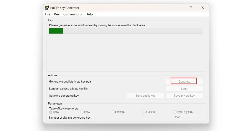 PuTTY 生成密钥对 PuTTY 生成密钥对
