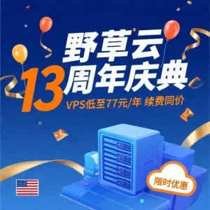 25年野草云优惠活动,野草云13周年庆