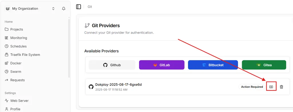 Dokploy 授权 GitHub 仓库 Dokploy 授权 GitHub 仓库