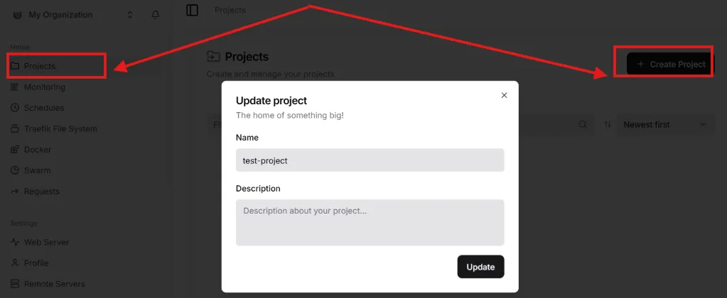 Dokploy 新建 Project Dokploy 新建 Project