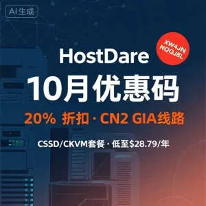 HostDare CN2 GIA 10 月优惠码