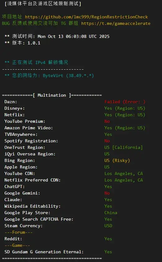 ByteVirt CN2 GIA 测评:解锁能力 ByteVirt CN2 GIA 测评:解锁能力