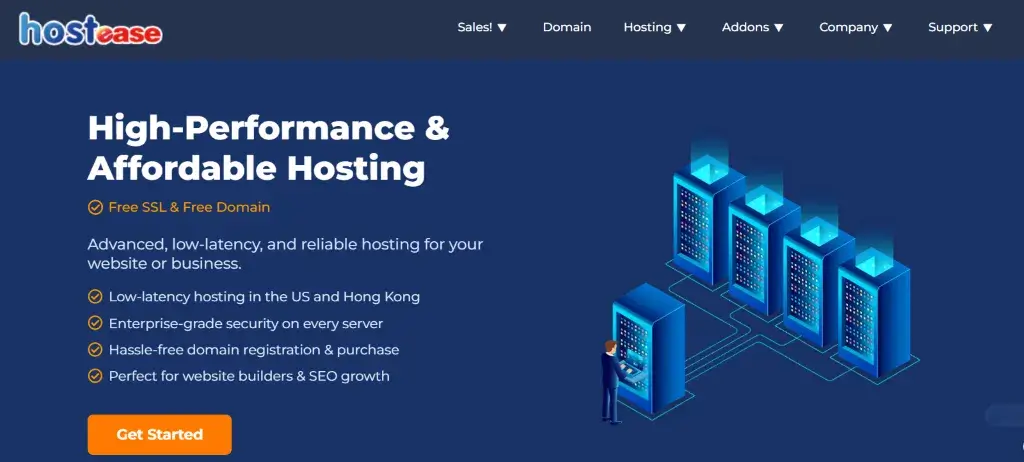 HostEase 官网截图 HostEase 官网截图
