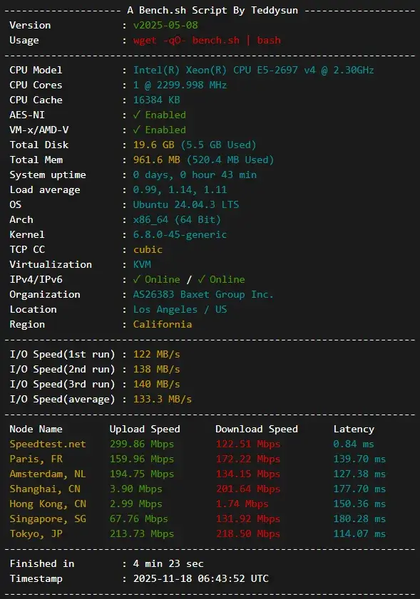 Bench.sh 综合测试截图