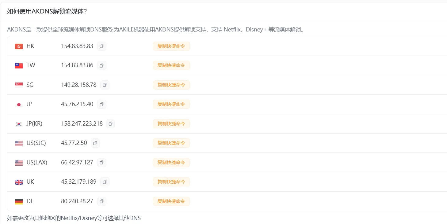 AkileCloud AKDNS 设置截图