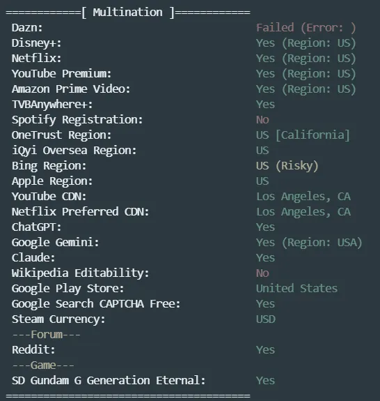 TmhHost 流媒体解锁测试 TmhHost 流媒体解锁测试
