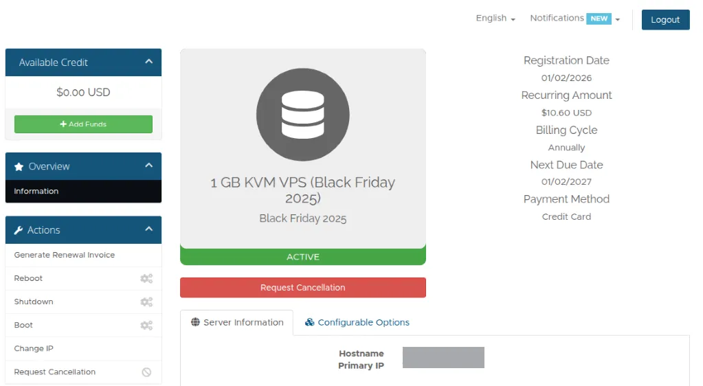 RackNerd 更换 IP 入口