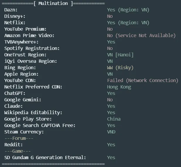 DataOnline 越南 VPS 实测解锁能力 DataOnline 越南 VPS 实测解锁能力