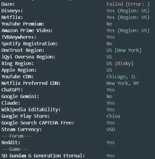WePC 美国纽约 Cogent 家宽 VPS 的流媒体解锁检测 WePC 美国纽约 Cogent 家宽 VPS 的流媒体解锁检测